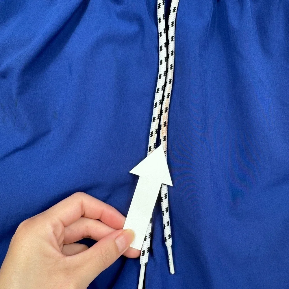 Chubbies Swim Trunks Men Small Blue Lined Drawstring Logo Slash‎ Pockets